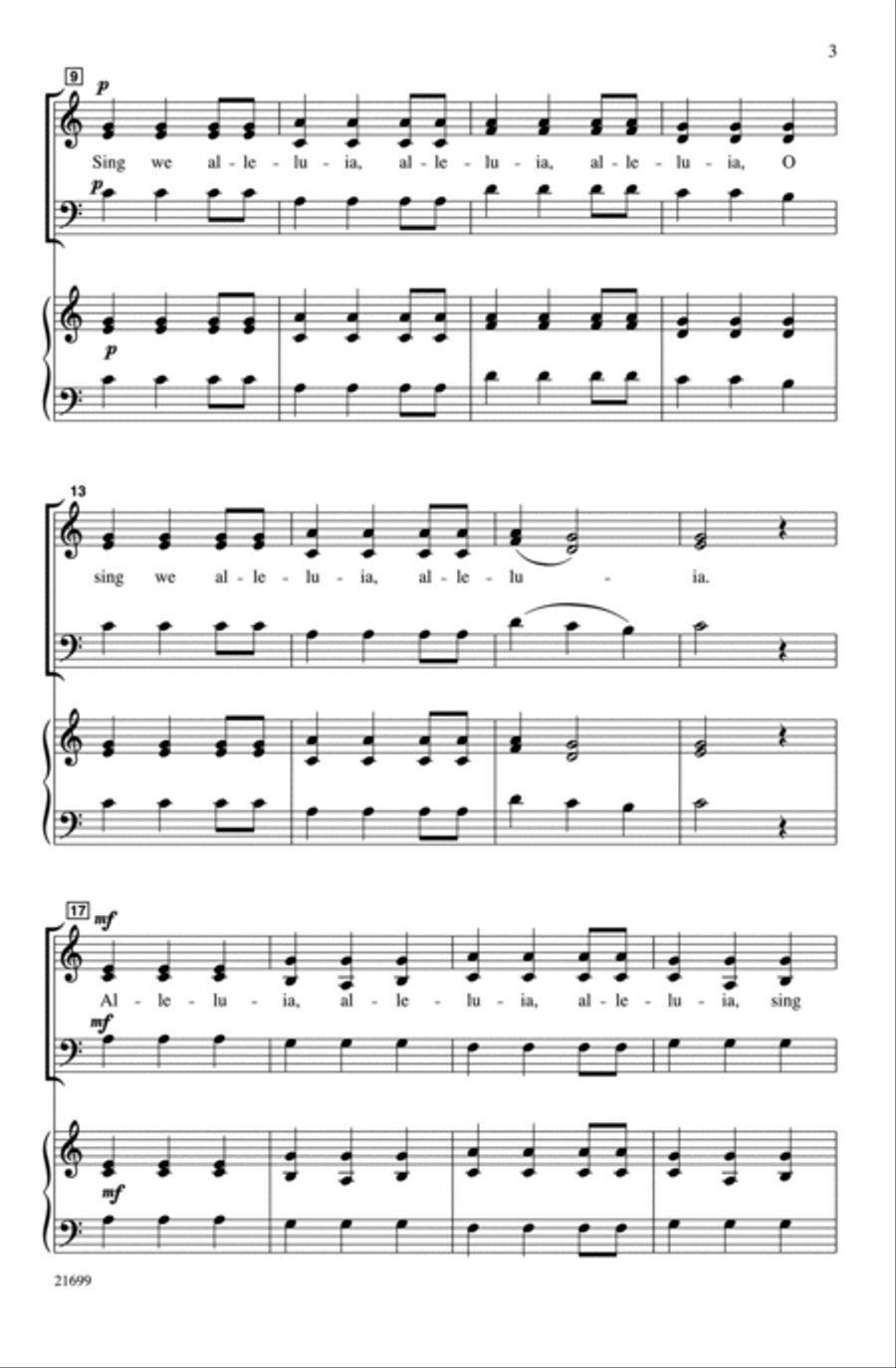 Alleluia Madrigal Alleluia Madrigal 3-Part scores gallery preview page 3