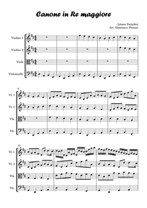 Canon in D Major - Johann Pachelbel (arr. for strings quartet)
