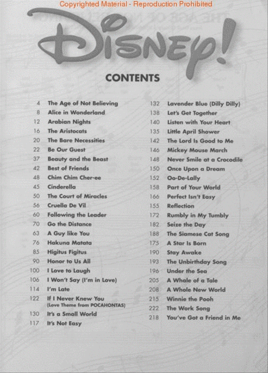 Disney! Easy Piano scores gallery preview page 2
