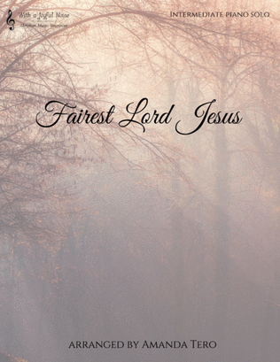 Book cover for Fairest Lord Jesus hymn intermediate piano sheet music solo