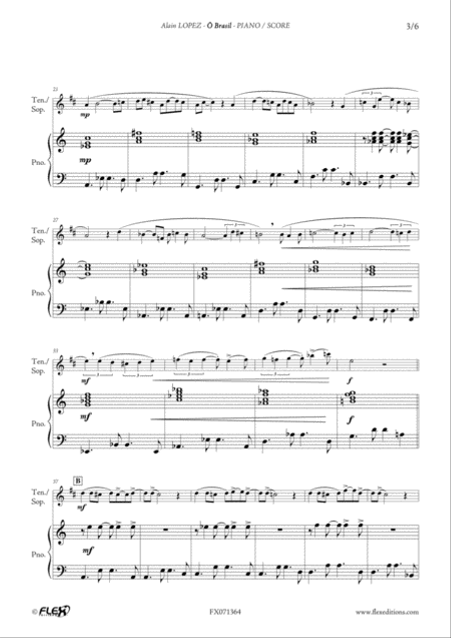o Brasil Tenor Saxophone scores gallery preview page 3