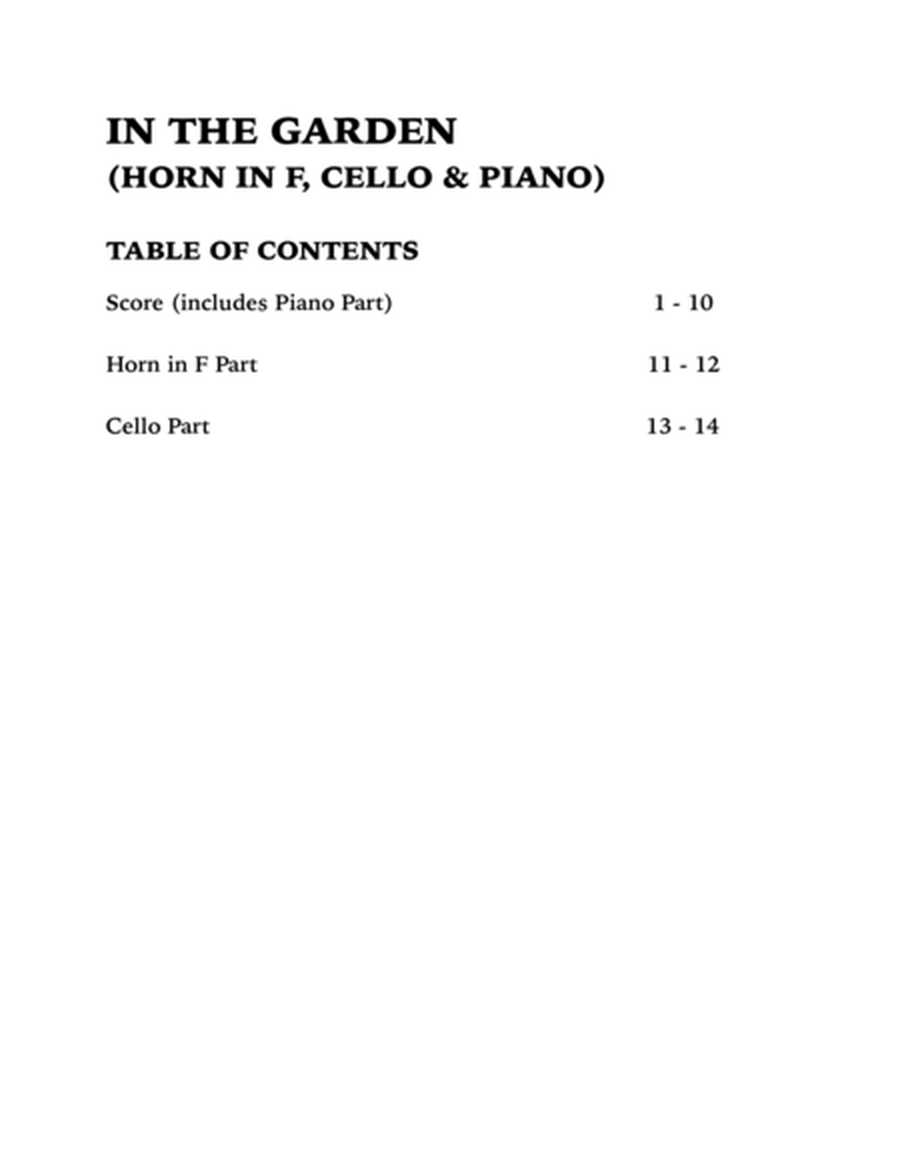In the Garden (Trio for Horn in F, Cello and Piano) image number null