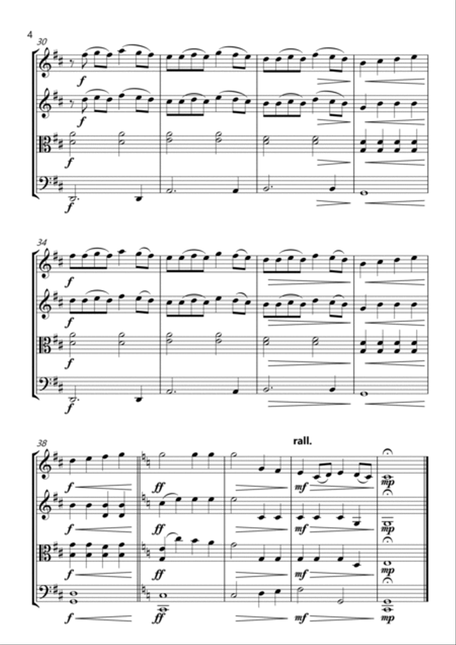 Pm's Love Theme String Quartet scores gallery preview page 4