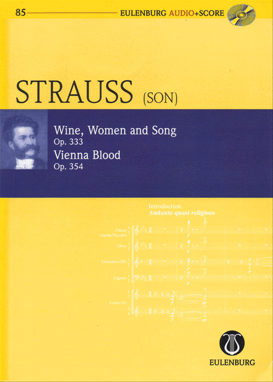 Wine, Women and Song, Op. 333 & Vienna Blood, Op. 354 Orchestra scores gallery preview page 1