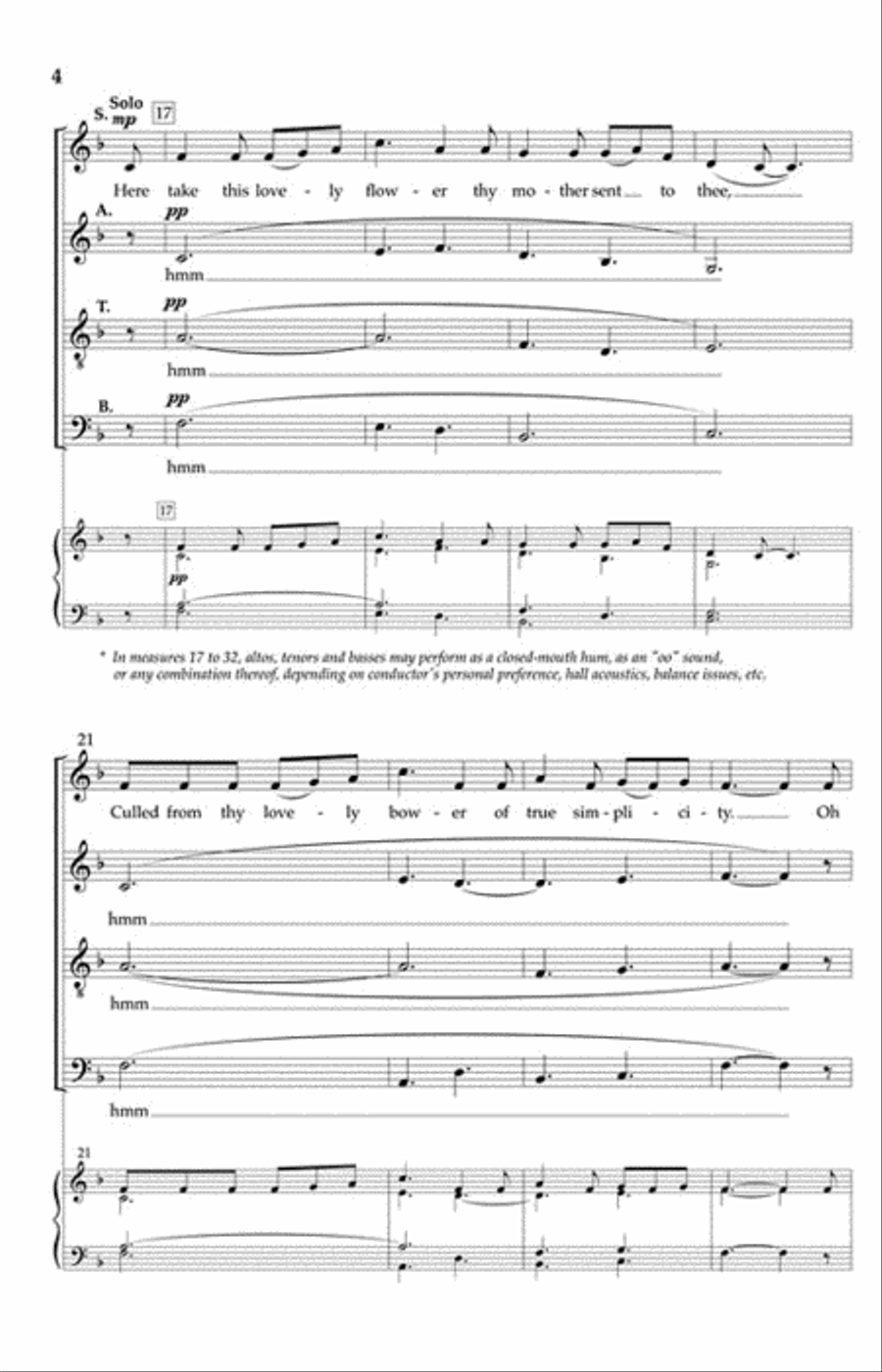 Here Take This Lovely Flower 4-Part scores gallery preview page 3