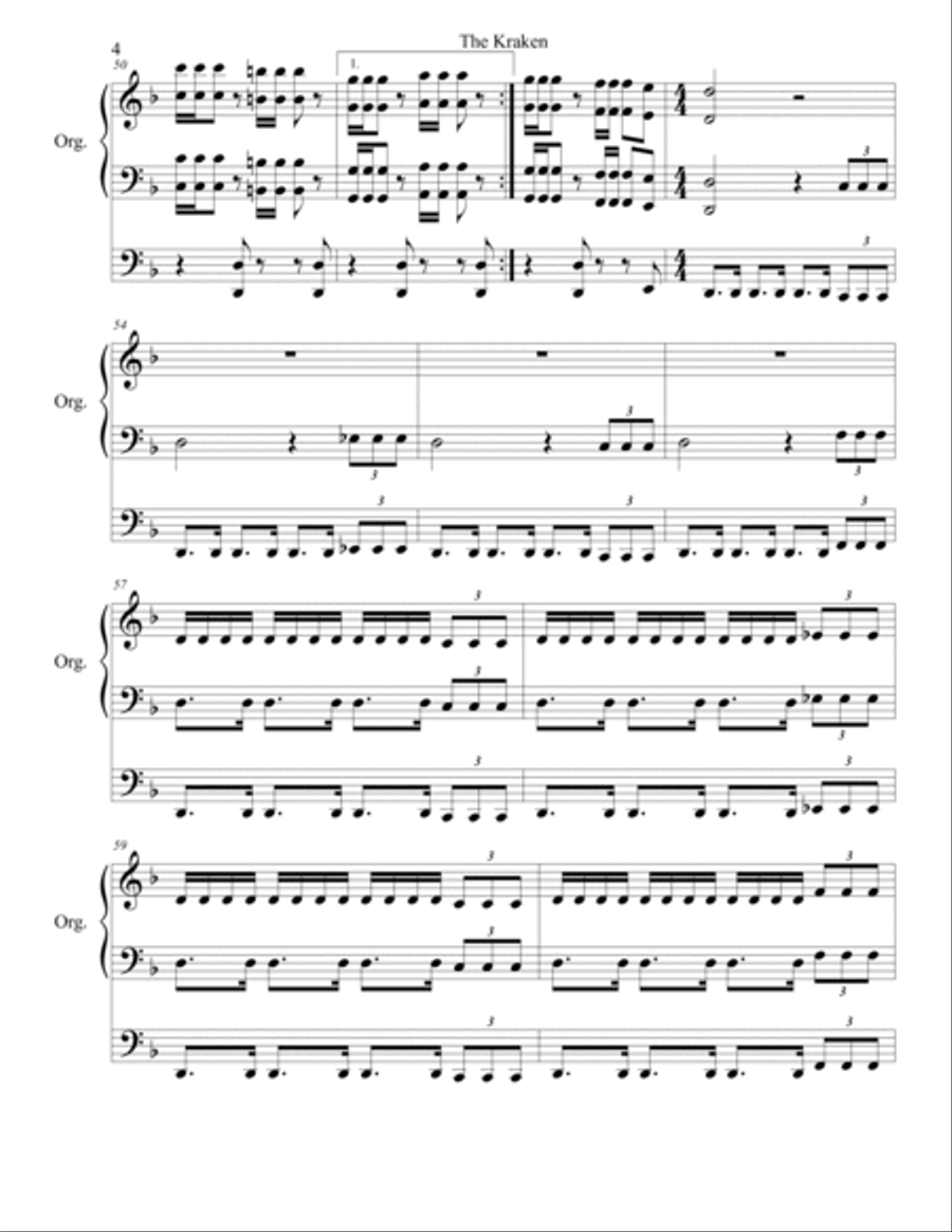 The Kraken The Kraken Organ Solo scores gallery preview page 4