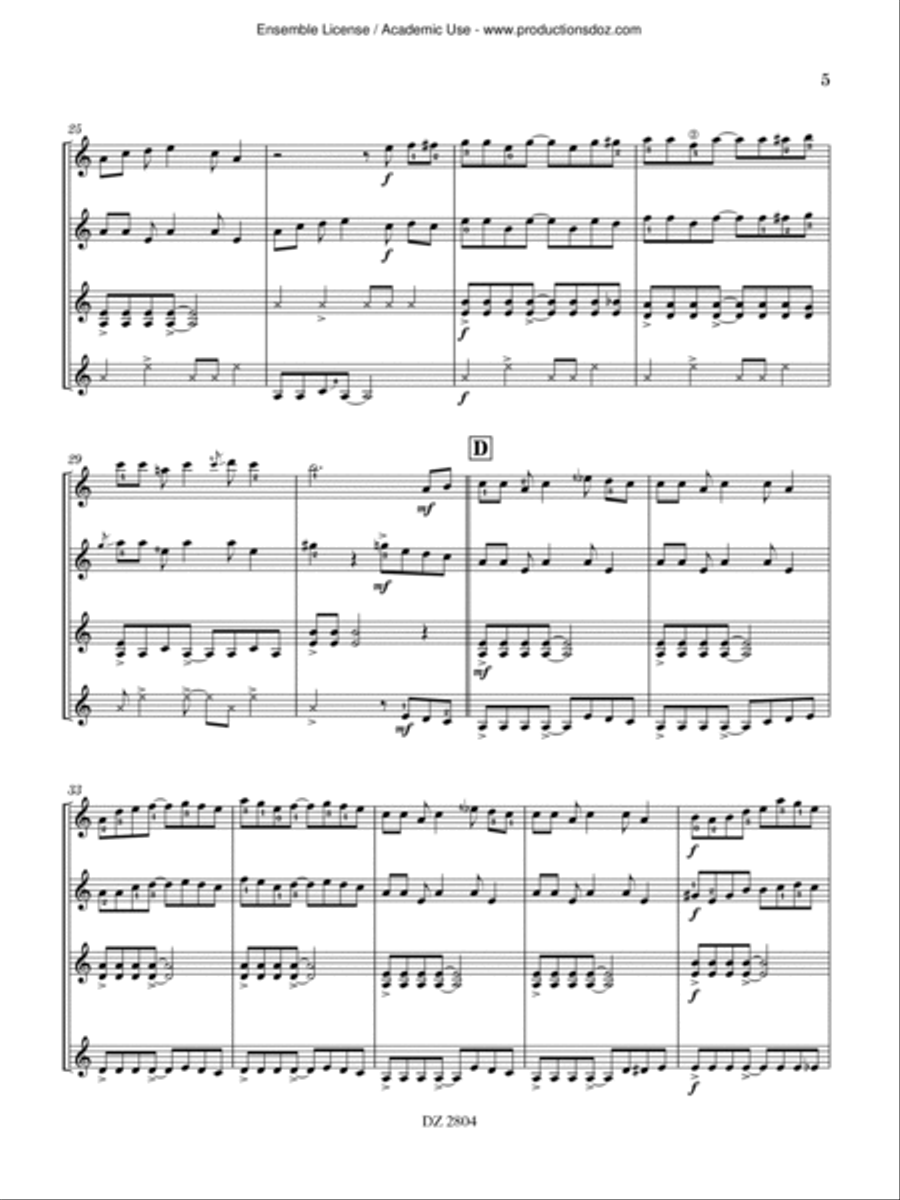 Le rock cacao Le rock cacao Guitar Ensemble scores gallery preview page 5