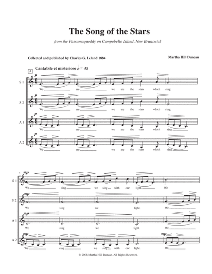 The Song of the Stars for SSAA (divisi) and timpani image number null