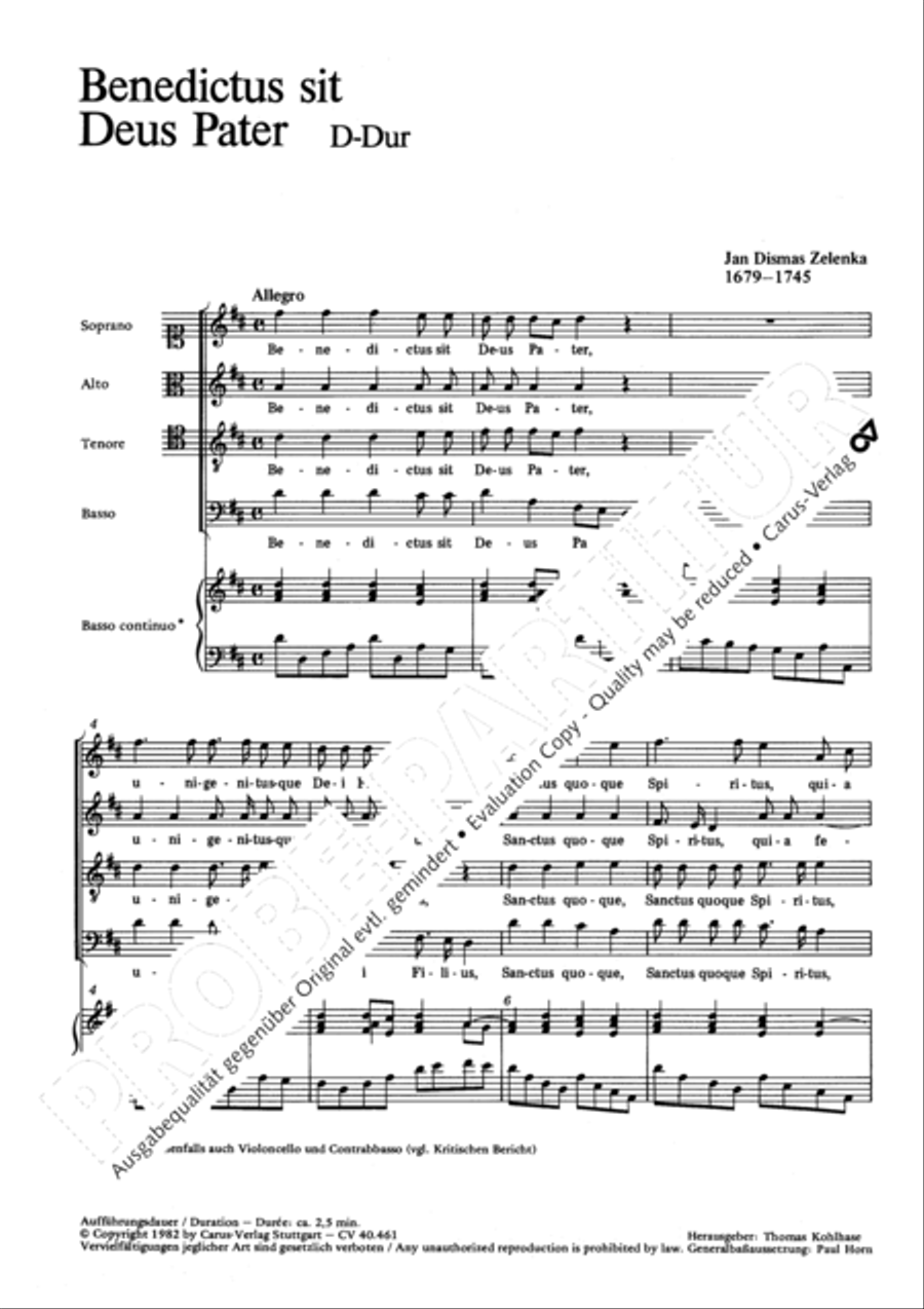 Benedictus sit Deus Pater 4-Part scores gallery preview page 5