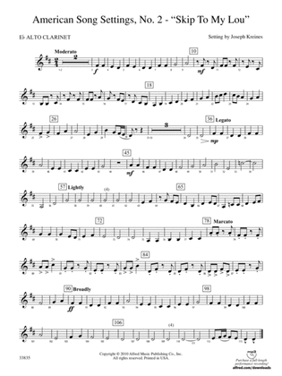 American Song Settings, No. 2: (wp) E-flat Alto Clarinet