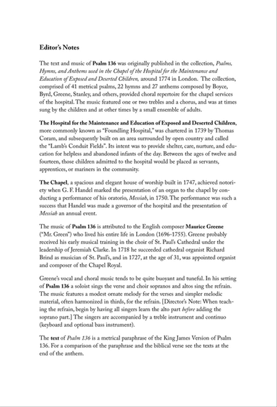 Psalm 136 2-Part scores gallery preview page 2