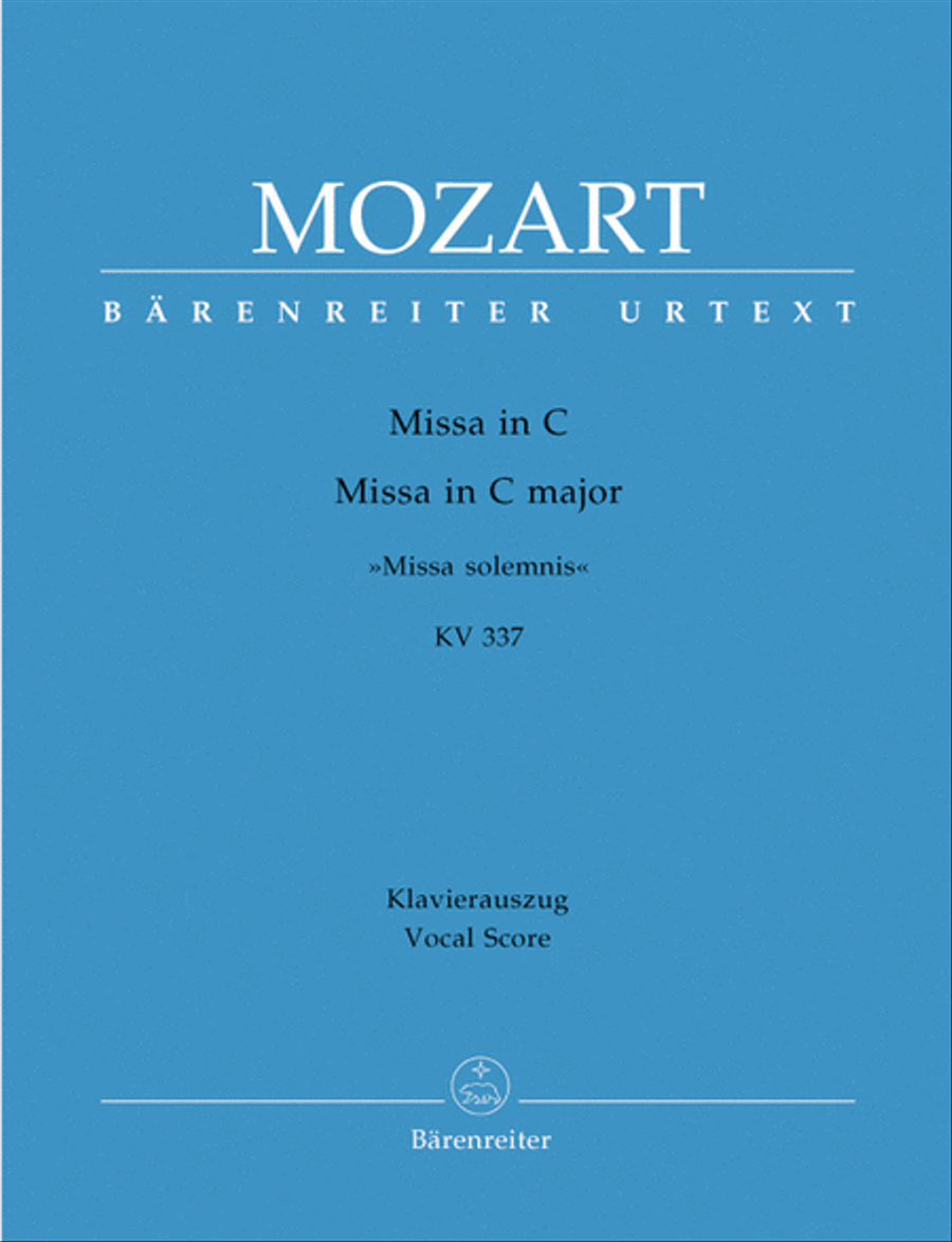 Missa C major, KV 337 'Missa solemnis' 4-Part scores gallery preview page 1