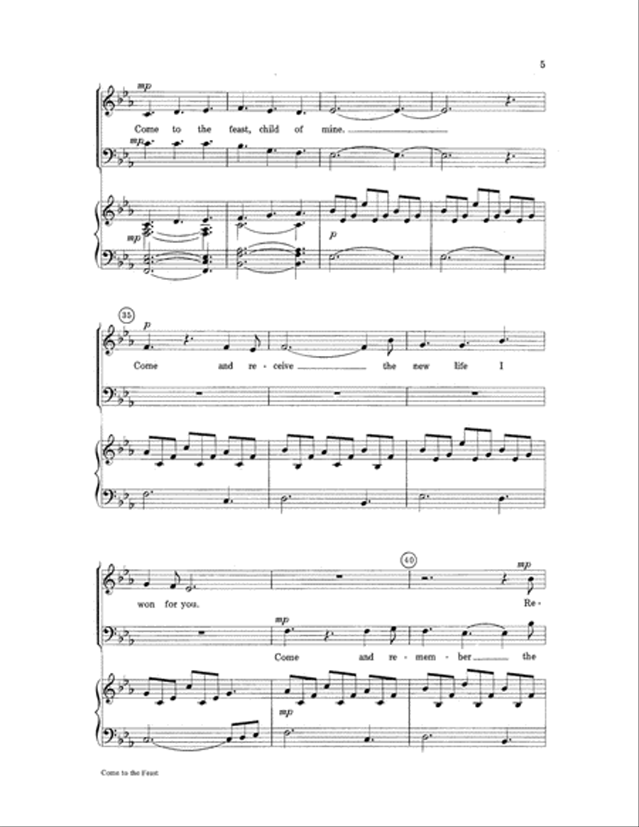 Come to the Feast Come to the Feast 2-Part scores gallery preview page 5