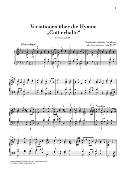 Variations on the Hymn “Gott erhalte”