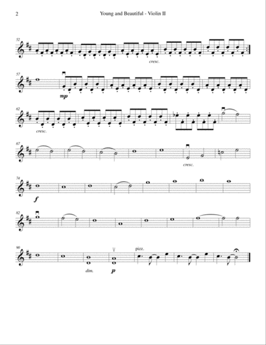 Young And Beautiful Young And Beautiful String Quartet scores gallery preview page 4