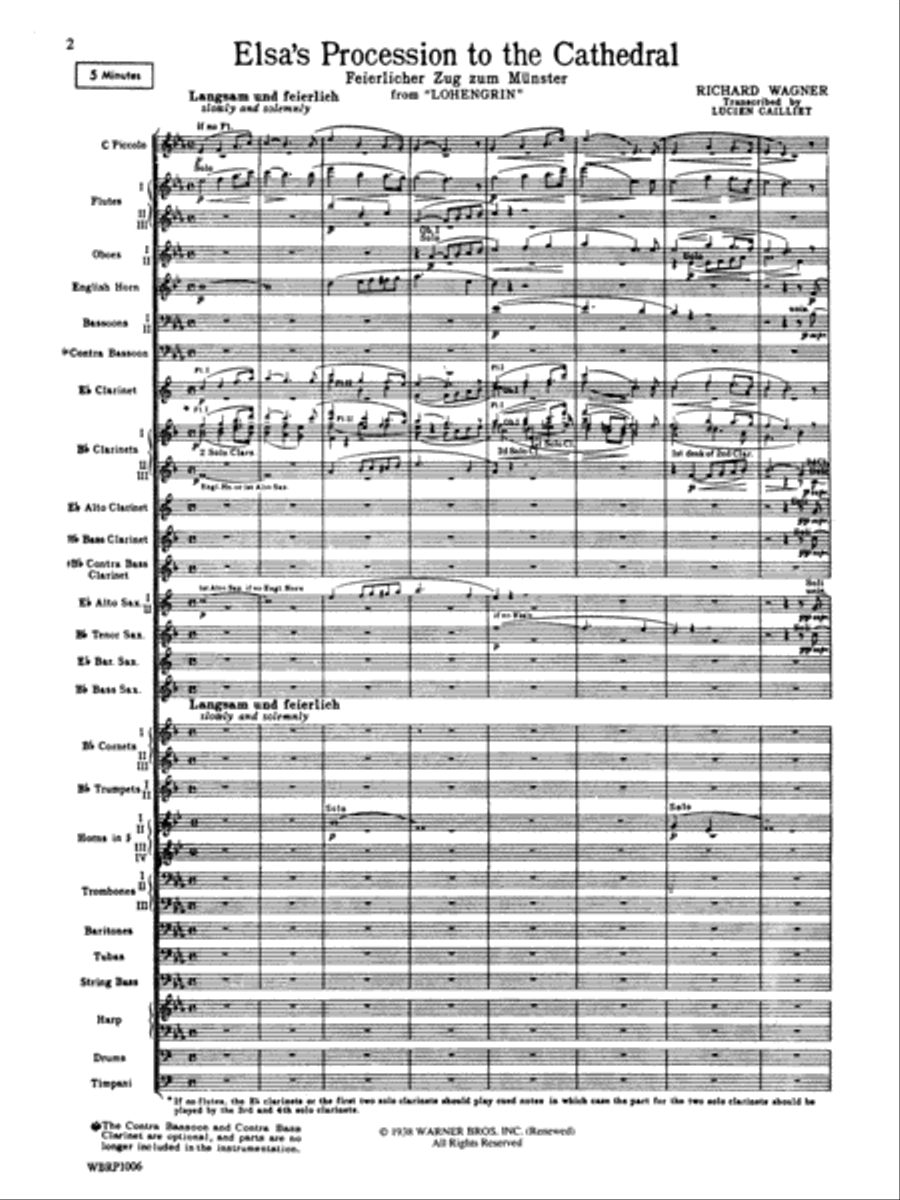 Elsa's Procession to the Cathedral: Score Concert Band scores gallery preview page 2