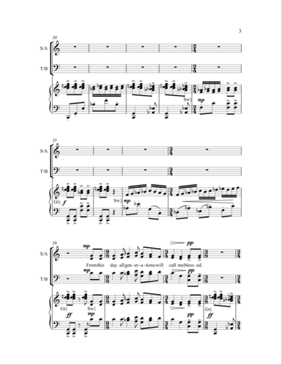 Mary's Song (Magnificat) Mary's Song (Magnificat) 4-Part scores gallery preview page 3