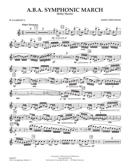 A.B.A. Symphonic March (Kitty Hawk) - Bb Clarinet 2