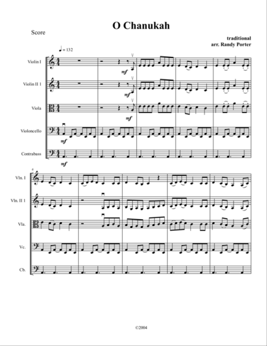 O Chanukah String Quartet scores gallery preview page 1