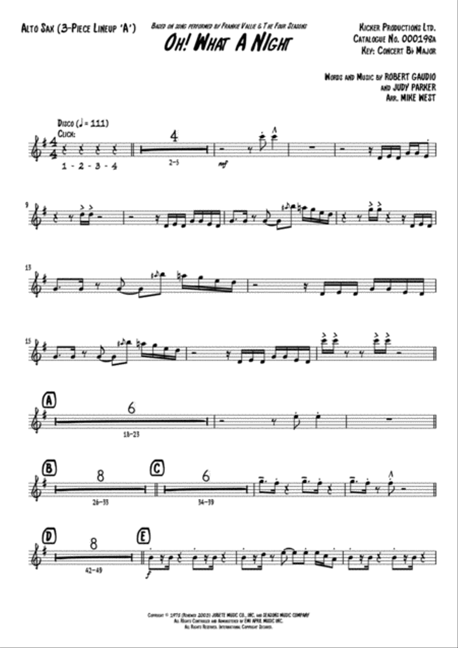 December 1963 (oh, What A Night) Small Ensemble scores gallery preview page 5