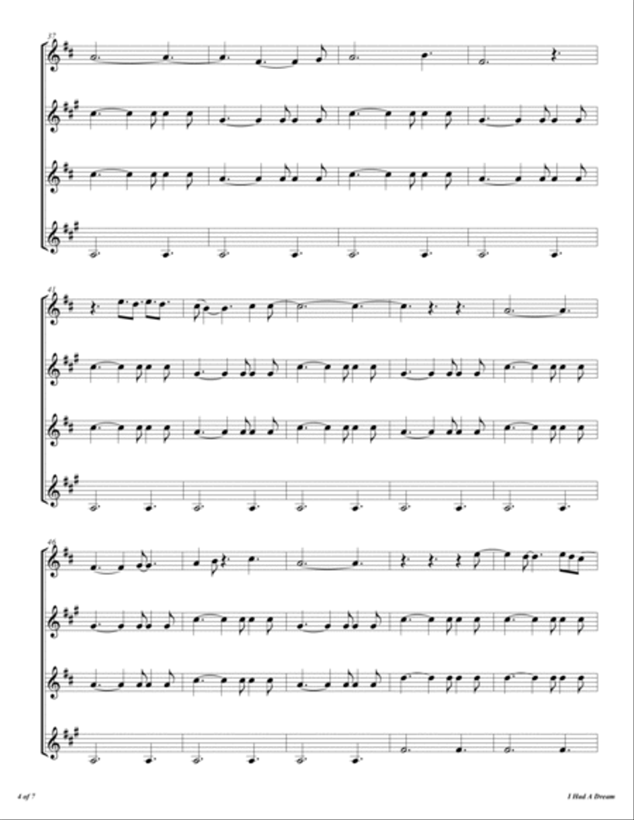 I Had A Dream Woodwind Quartet scores gallery preview page 5