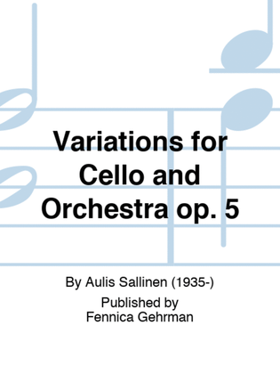 Book cover for Variations for Cello and Orchestra op. 5