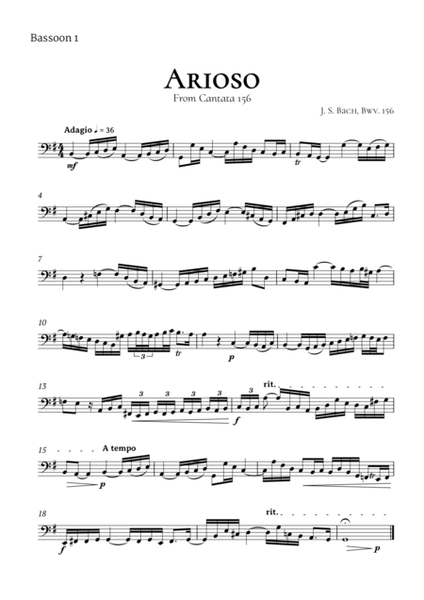 Arioso Bach Bassoon Quartet image number null