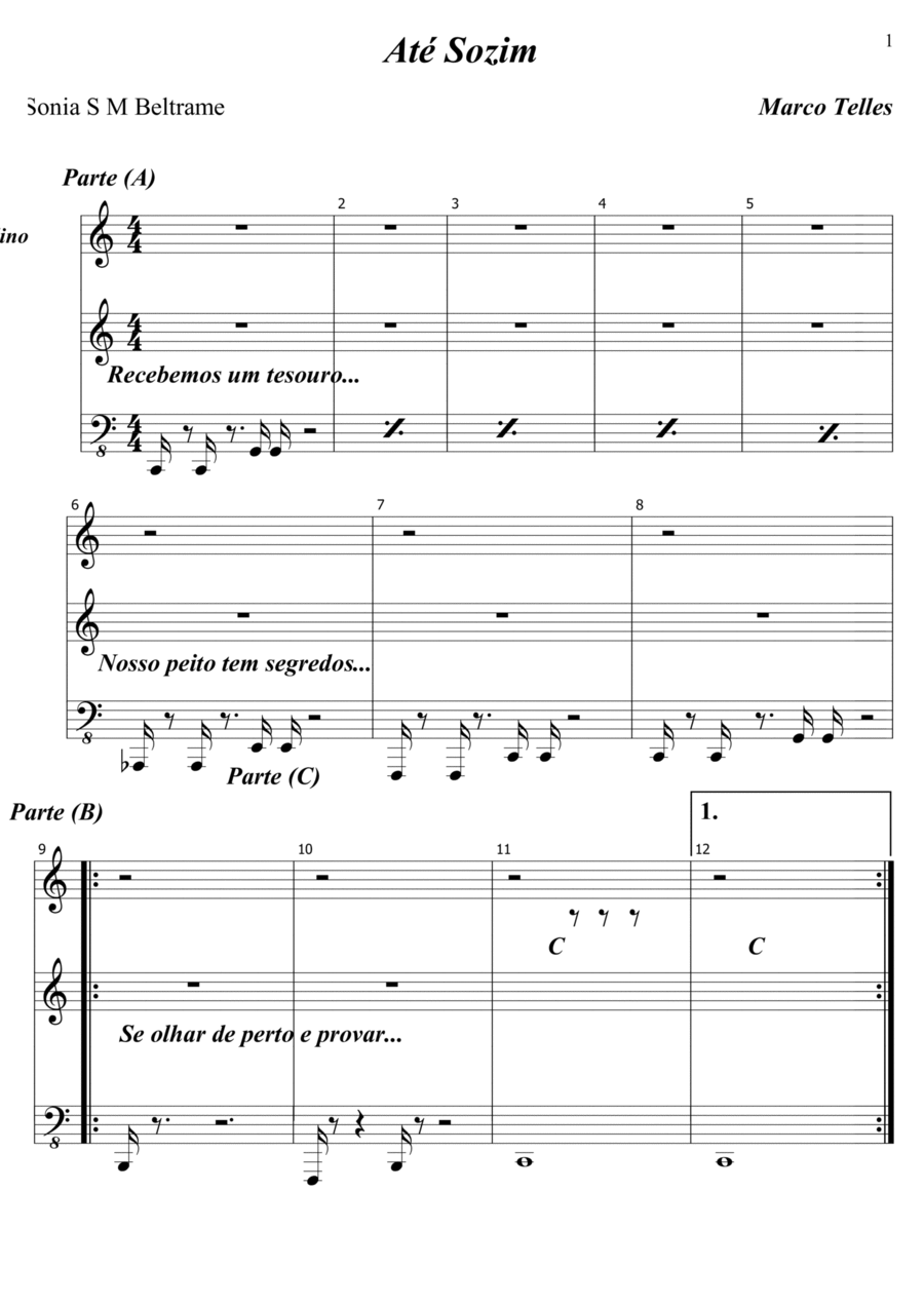 Até Sozim Piano Solo scores gallery preview page 1