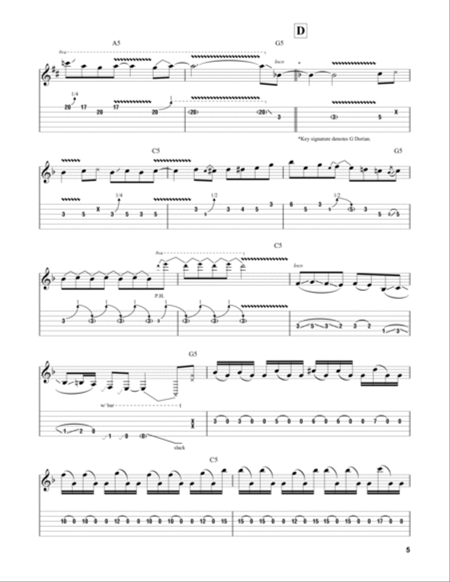 Summer Song Electric Guitar scores gallery preview page 5