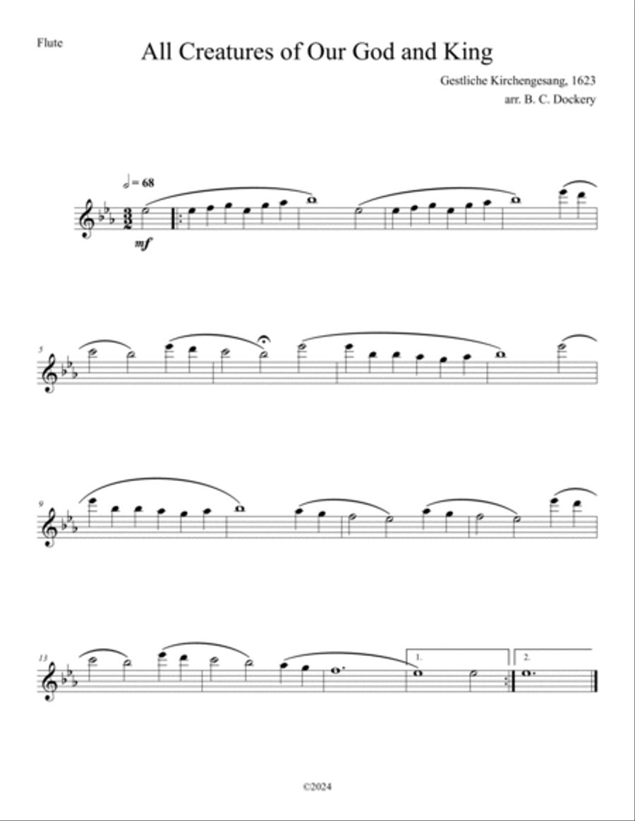 All Creatures of Our God and King (Woodwind Quintet) Woodwind Quintet scores gallery preview page 3