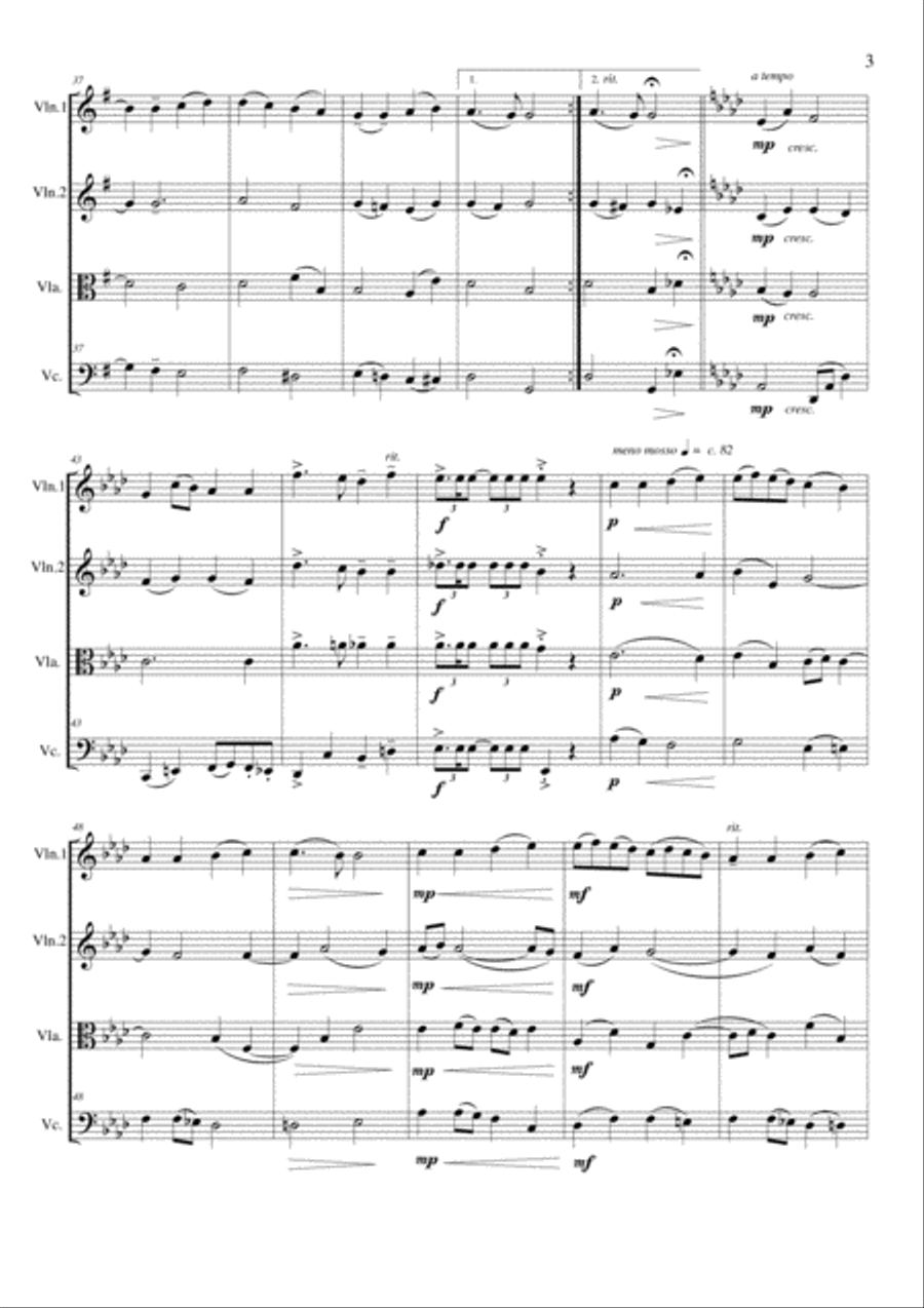 Ode To Joy Ode To Joy String Quartet scores gallery preview page 3