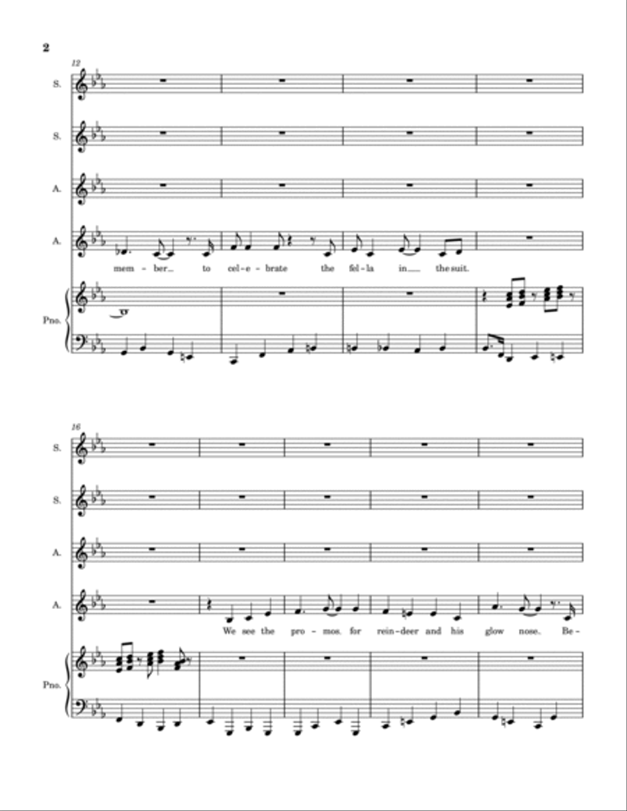 A Hand For Mrs. Claus SSAA scores gallery preview page 3