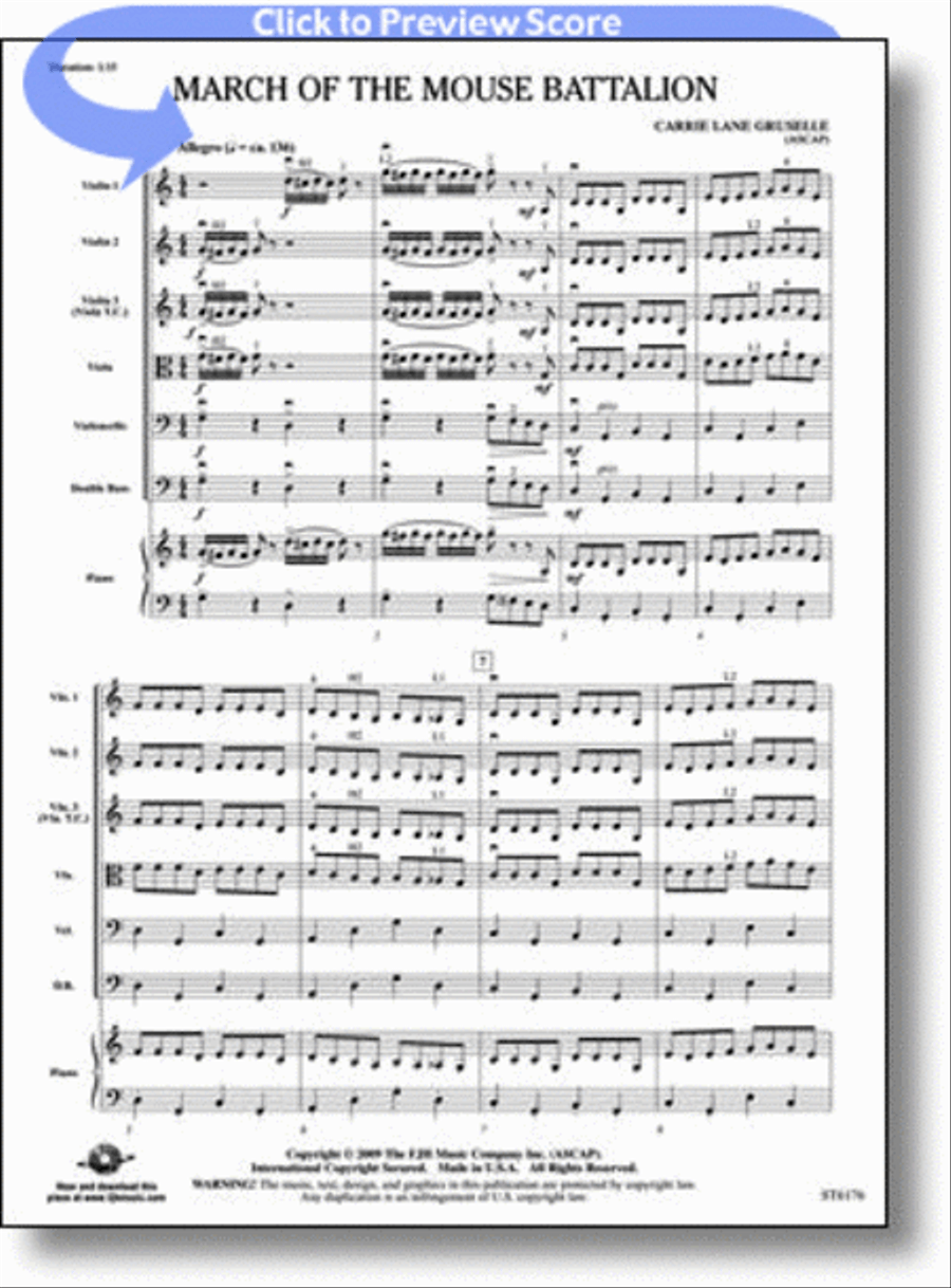 March of the Mouse Battalion String Orchestra scores gallery preview page 1