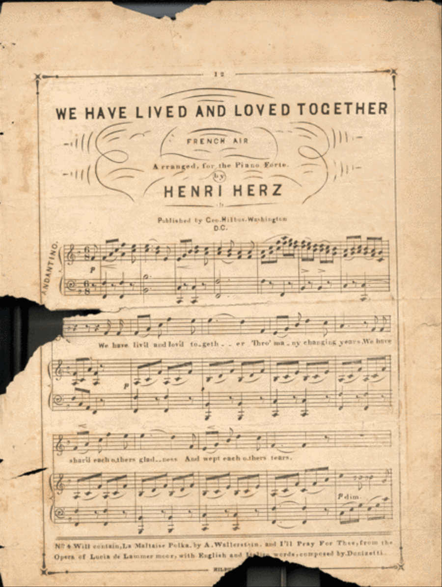We Have Lived and Loved Together. French Air Voice scores gallery preview page 1