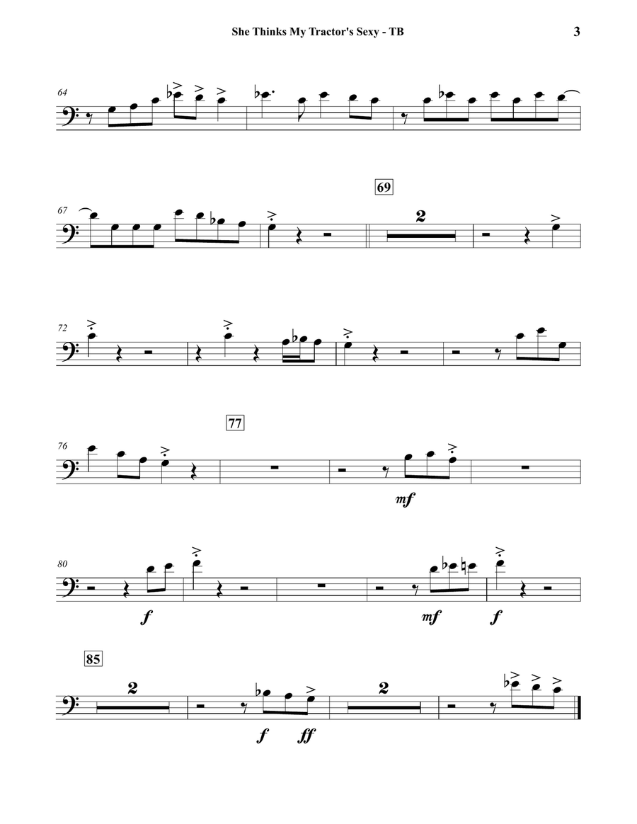She Thinks My Tractor's Sexy Concert Band scores gallery preview page 6
