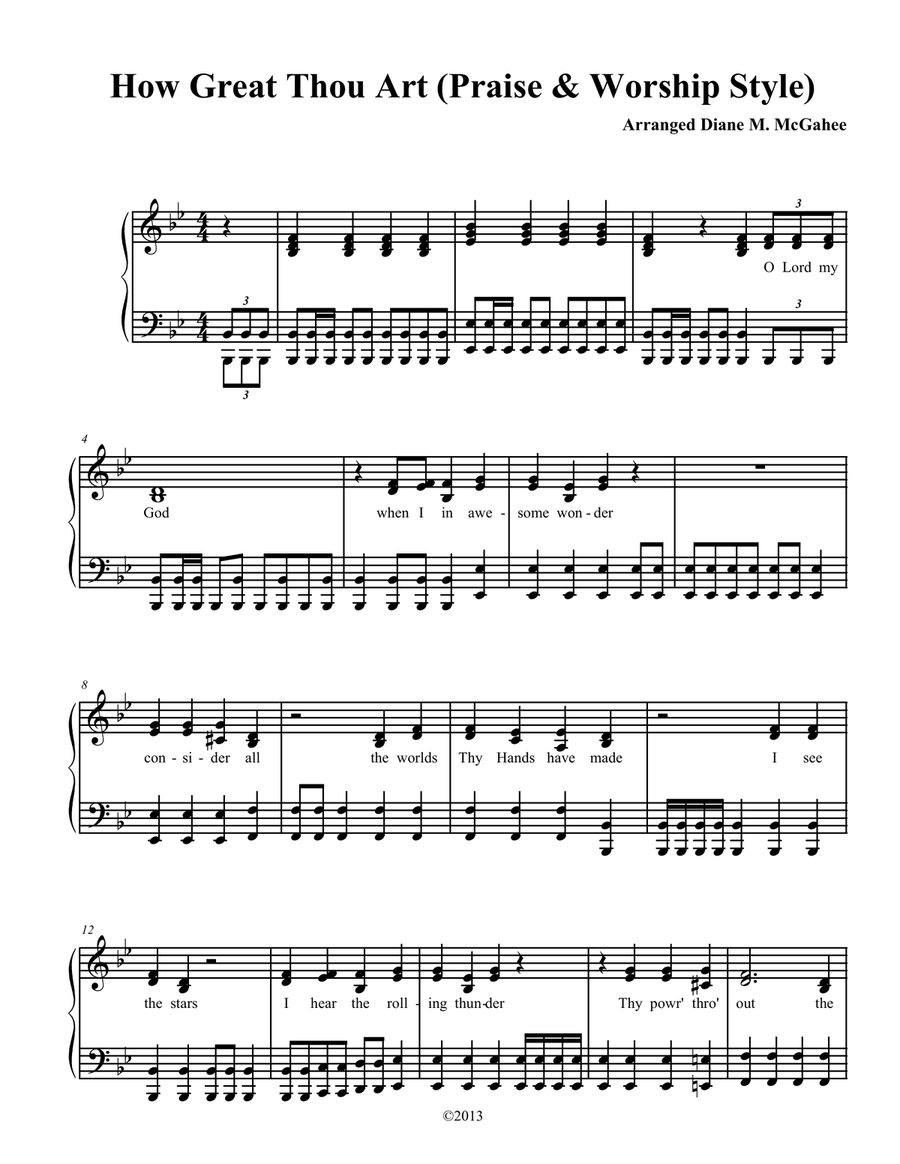 How Great Thou Art Small Ensemble scores gallery preview page 1