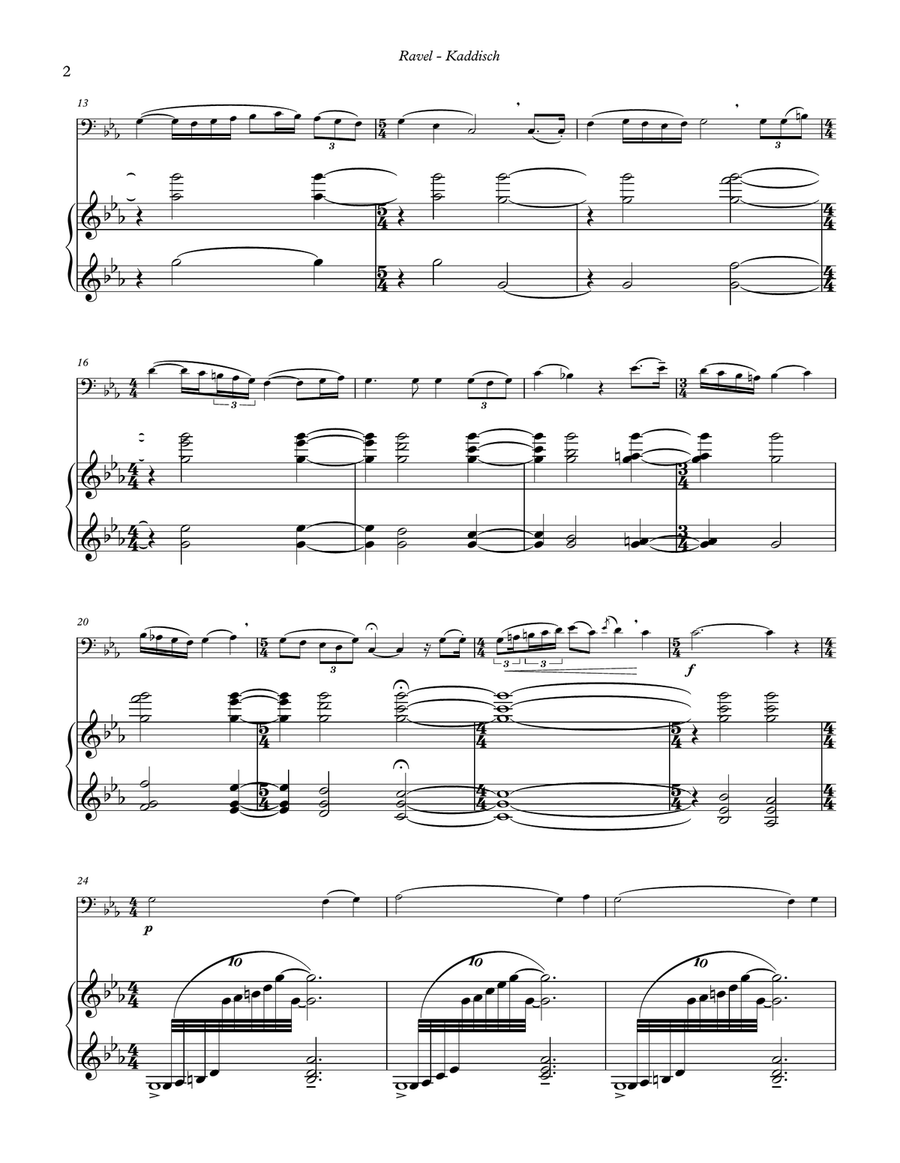 Kaddisch for Trombone or Euphonium and Piano Brass Duet scores gallery preview page 4
