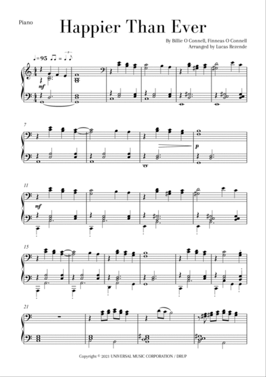 Happier Than Ever Violin Solo scores gallery preview page 4