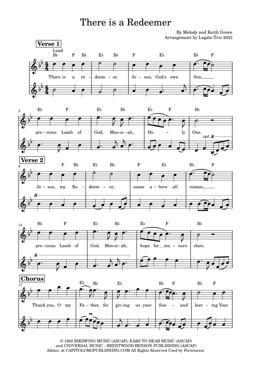 There Is A Redeemer Flute scores gallery preview page 1