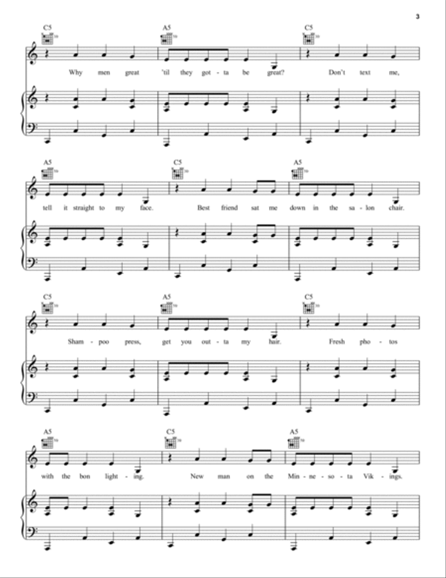 Truth Hurts Piano, Vocal, Guitar scores gallery preview page 3
