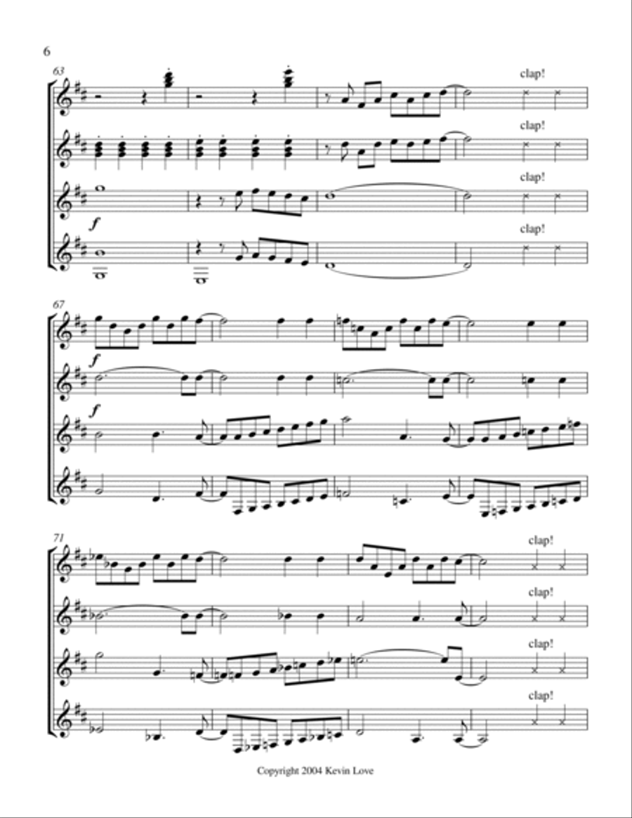 The Breeze (Guitar Quartet) - Score and Parts Guitar Ensemble scores gallery preview page 6