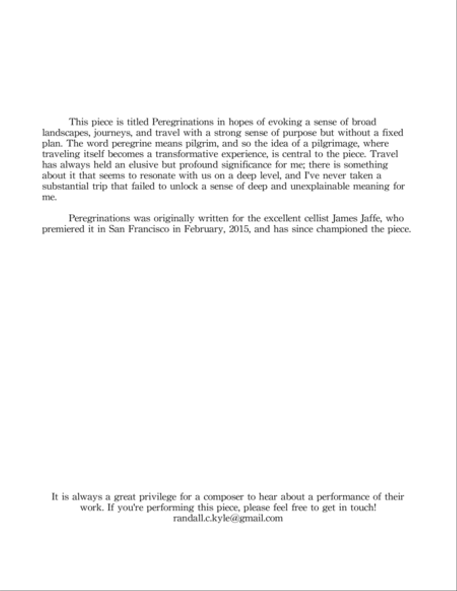 Peregrinations for solo cello Cello Solo scores gallery preview page 2