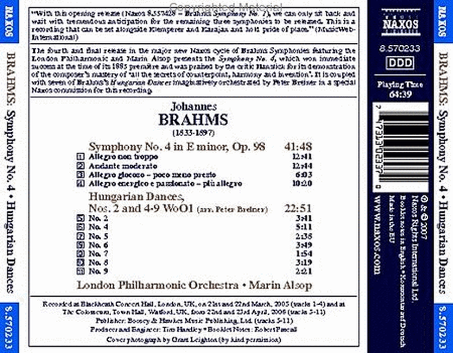 Brahms: Symphony No.4; Hungari image number null