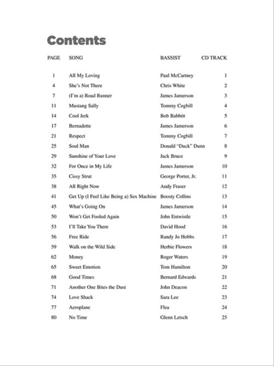 25 Great Bass Lines 25 Great Bass Lines Guitar Tablature scores gallery preview page 2