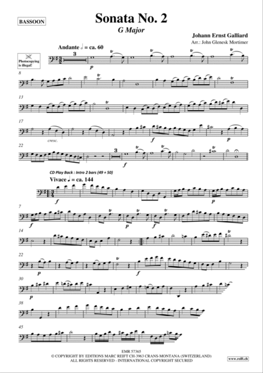 Sonata No. 2 Bassoon Solo scores gallery preview page 3