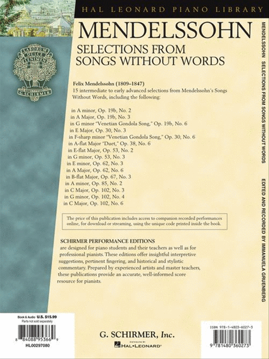 Mendelssohn - Selections from Songs Without Words Piano Solo scores gallery preview page 10