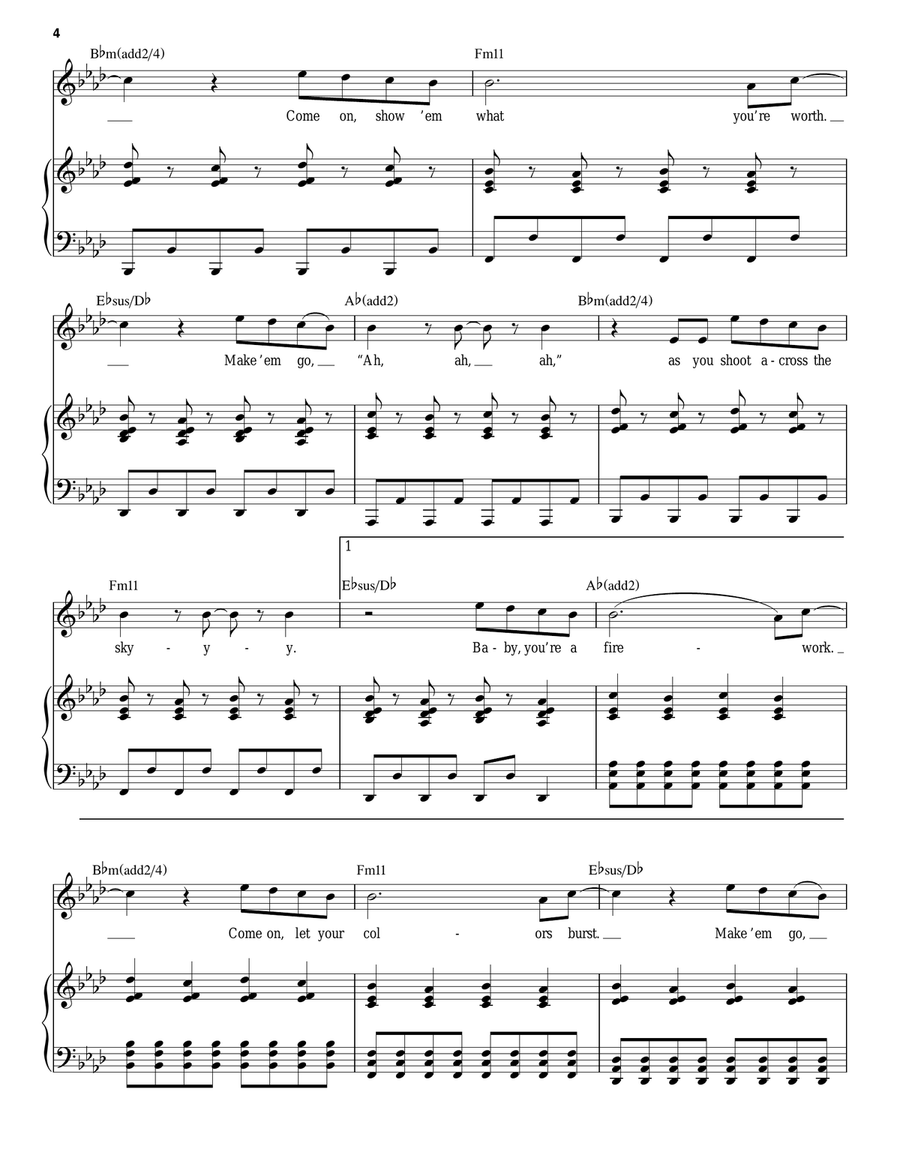Firework Firework Piano, Vocal scores gallery preview page 4
