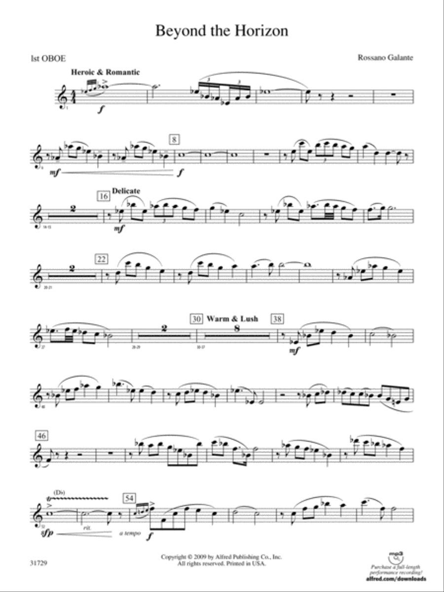 Beyond the Horizon: Oboe Beyond the Horizon: Oboe Concert Band scores gallery preview page 1