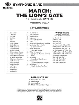 March: The Lion's Gate (Movement 1 from Sea to Sky): Score