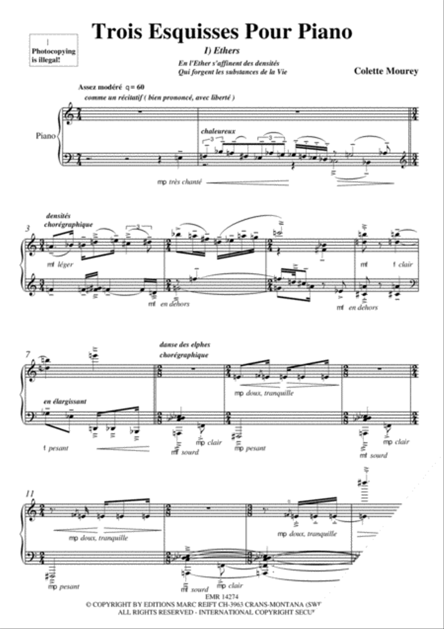Trois Esquisses Piano Solo scores gallery preview page 3
